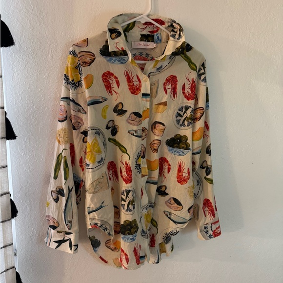 Lisa Says Gah Seafood Print Blouse - Multicolor - Picture 4 of 10
